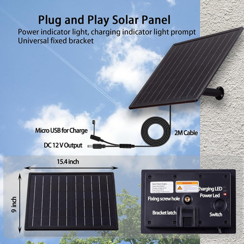 25W Solar Panel Kit with 18000 mAh Battery, 12V Output Solar Battery Charger for Hunting Game Camera, Deer Feeder, Battery Security Camera，Waterproof Continuous Power Supply DC 5.5mm*2.1mm Plug