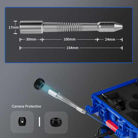 17mm Sewer Inspection Video Endoscope Camera with Meter Counter 9 Inch LCD DVR Video Recording Waterproof LED Adjustable Snake Camera